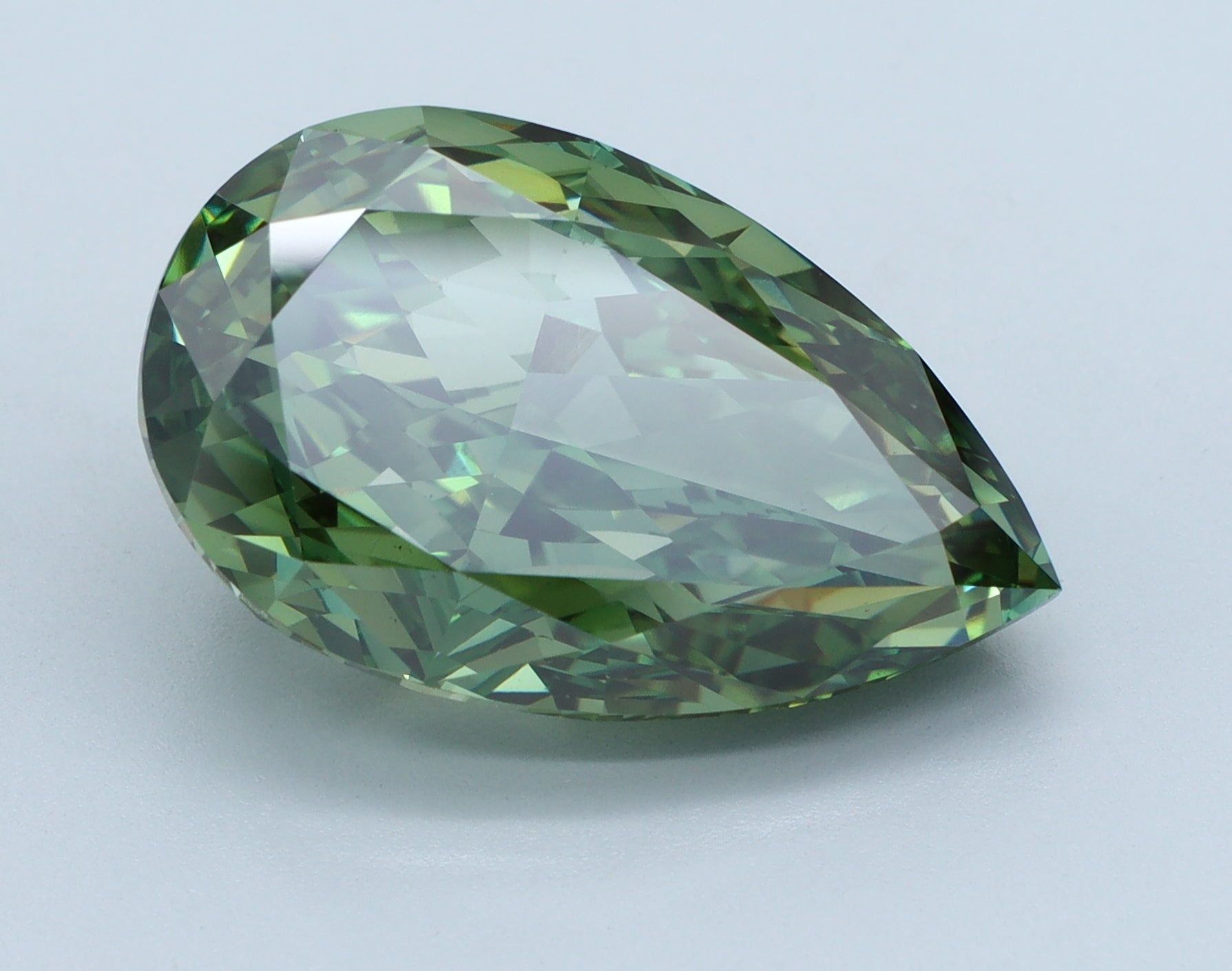 9.43ct Pear Green VS2 Lab Grown Diamond