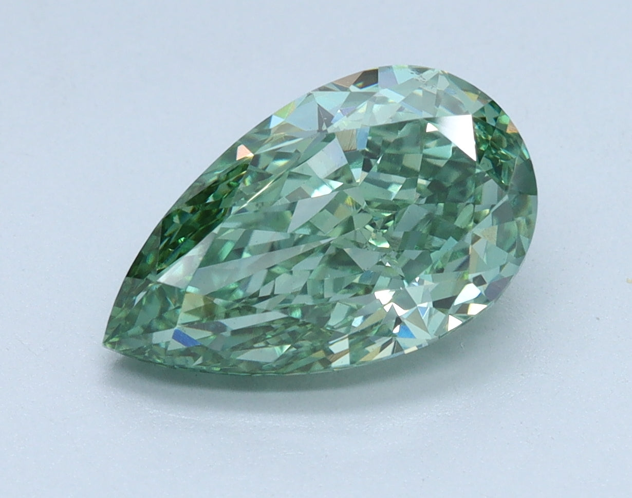 2.51ct Pear Green VVS2 Lab Grown Diamond