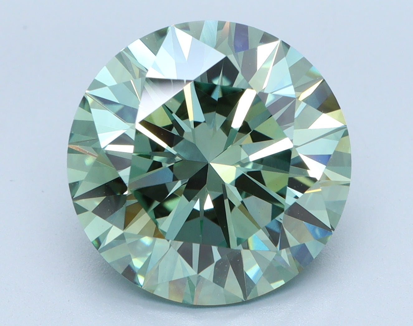 5.46ct Round Green VVS2 Lab Grown Diamond