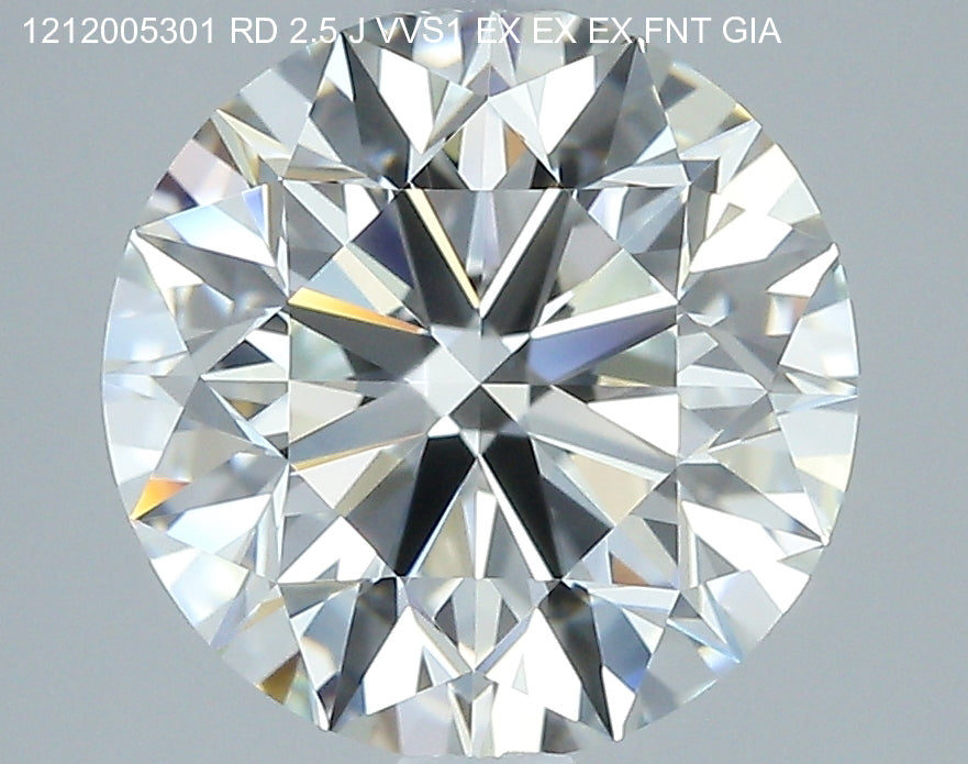 2.5ct Round J VVS1 Natural Diamond
