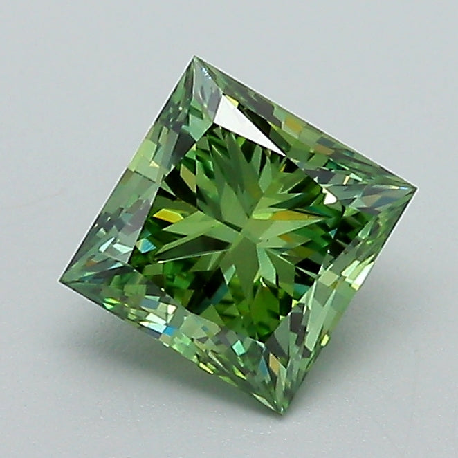 1.06ct Princess Green VS1 Lab Grown Diamond